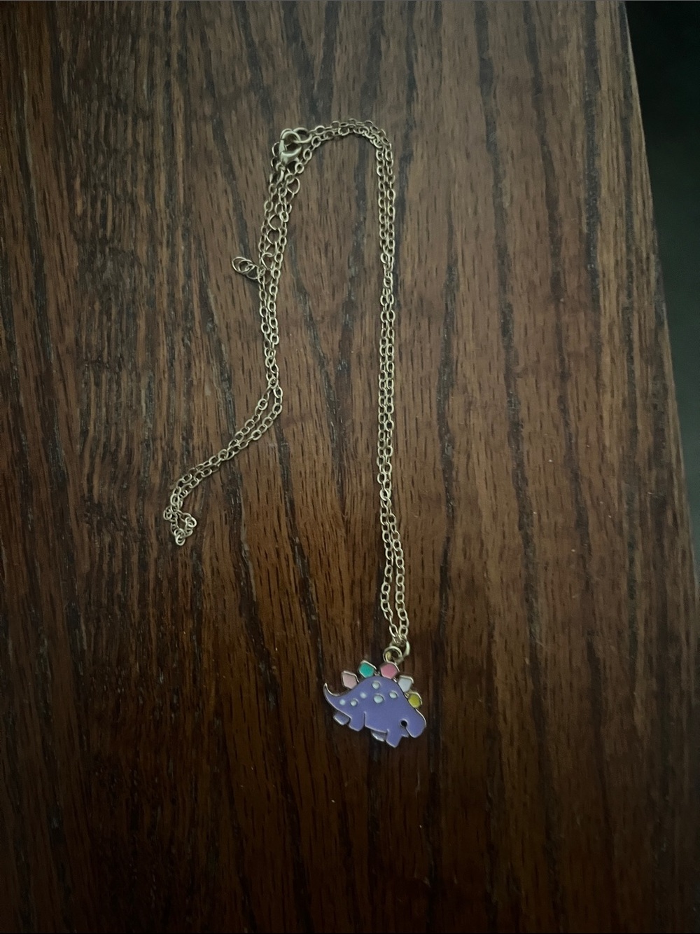 Cute Purple Dinosaur Pendant Necklace